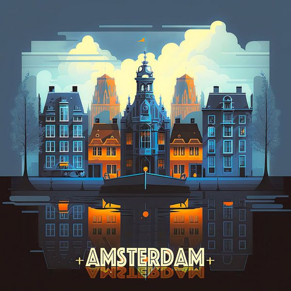 Amsterdamse grachten van Vlindertuin-Art