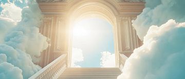 Hemelpoort van wolken en licht van Poster Art Shop