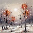 Autumn Forest Modern Abstract Painting by Preet Lambon thumbnail