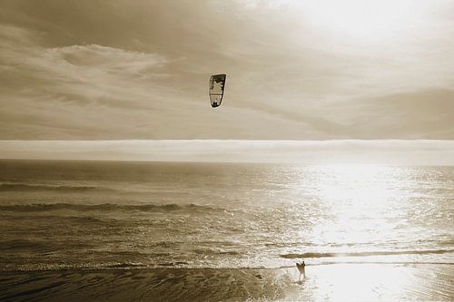 kite surfer Highway one Californie van Petra Vermunt