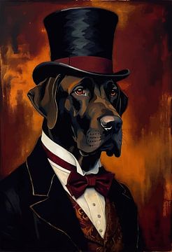 Duitse Dog in Victoriaanse Jurk