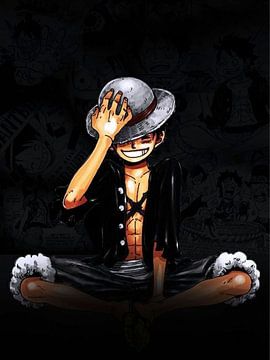 One Piece Anime Manga Serie mit Monkey D. Luffy Illustration von veronic salton