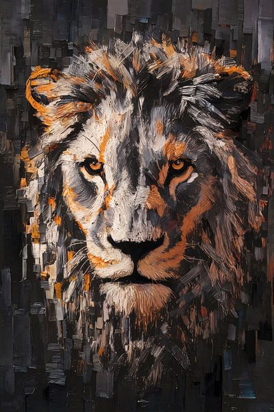 Majestueuze leeuw in levendige kleuren van Art & Soul Creations