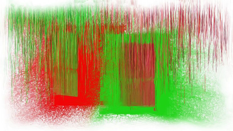 Abstract rood groen van Maurice Dawson