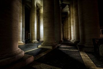 The illuminated columns of St. Peter's Square by Eus Driessen