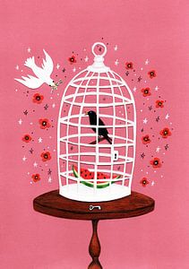 La liberté sur les ailes d'une colombe