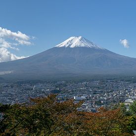 De berg Fuji en de Chureito Pagode van Melanie Jahn