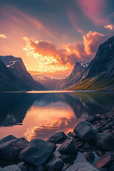 Sonnenaufgang am Bergsee von fernlichtsicht
