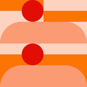 Funky retro geometrisch 8_1. Moderne abstracte kunst in heldere kleuren. van Dina Dankers