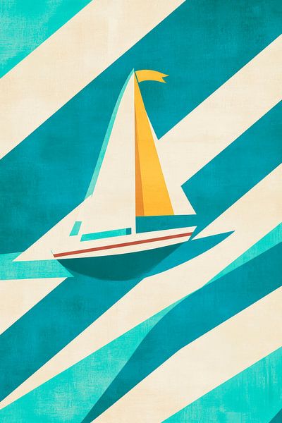 Colourful sailing boat trip on calm waters by Poster Art Shop