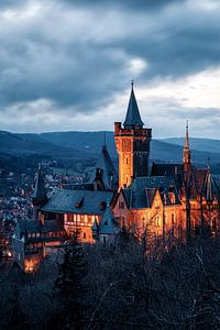 Le château de Wernigerode au crépuscule
