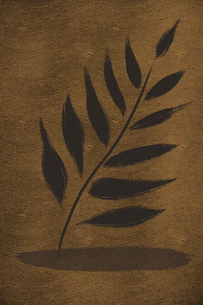 Leaf on Gold - Modern Art by Studio Malabar