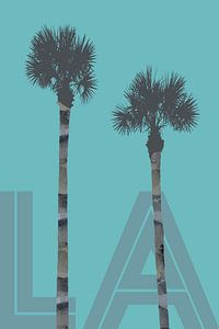 Graphic Art PALM TREES LA | turquoise sur Melanie Viola