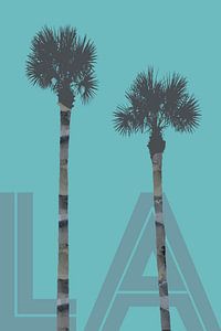 Graphic Art PALM TREES LA | turquoise