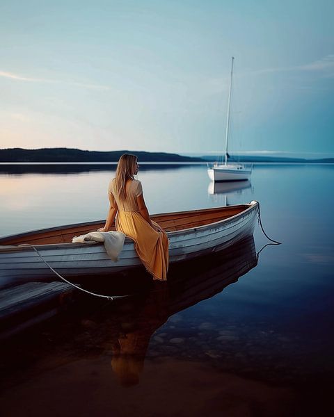 Esthetische zee-boot liefde van fernlichtsicht