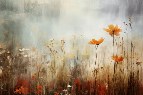 Landschaft mit Blumen "Altweibersommer"