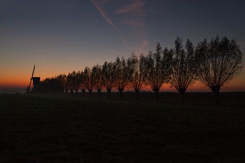 Windmühle von Kockengen bei Sonnenuntergang
