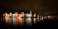 Verlichte reitdiephaven bij nacht von Iconisch Groningen Miniaturansicht