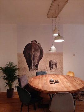 Kundenfoto: Elefant mit kleinem von Esther van der Linden