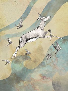 Flying deer by Michaela Spatz