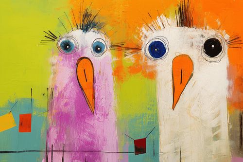 Bunte glückliche Vögel