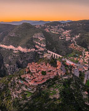 Èze at Sunset - Medieval Mountain Village on the Côte d'Azur by Ewold Kooistra