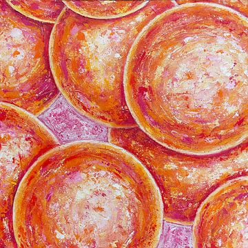 Vrolijke ballen in oranje roze van Dominique Clercx-Breed