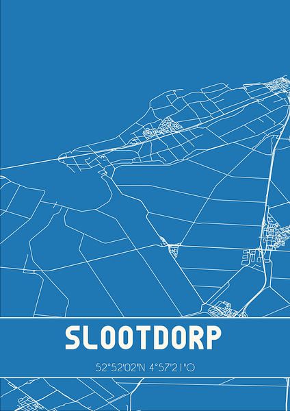 Blueprint | Map | Slootdorp (North Holland) by Prints of Place