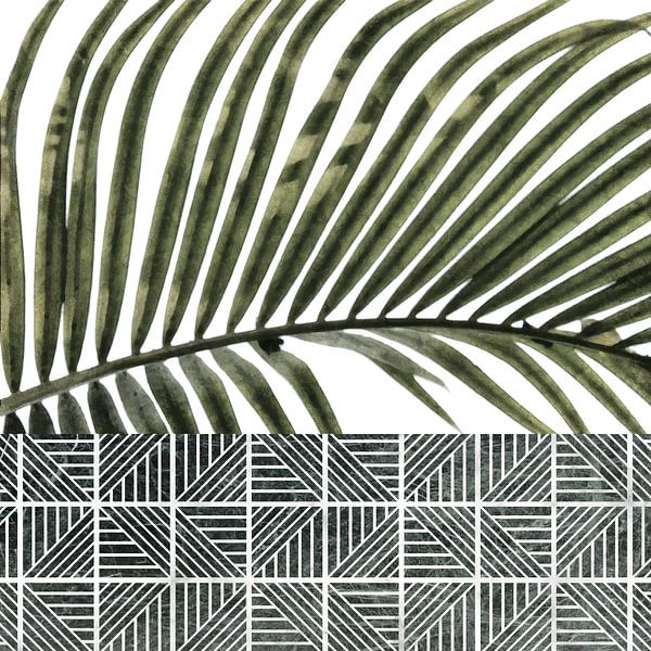 Feuilles de palmier sur carreaux par amini54 