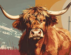 Zäher Highlander-Bulle