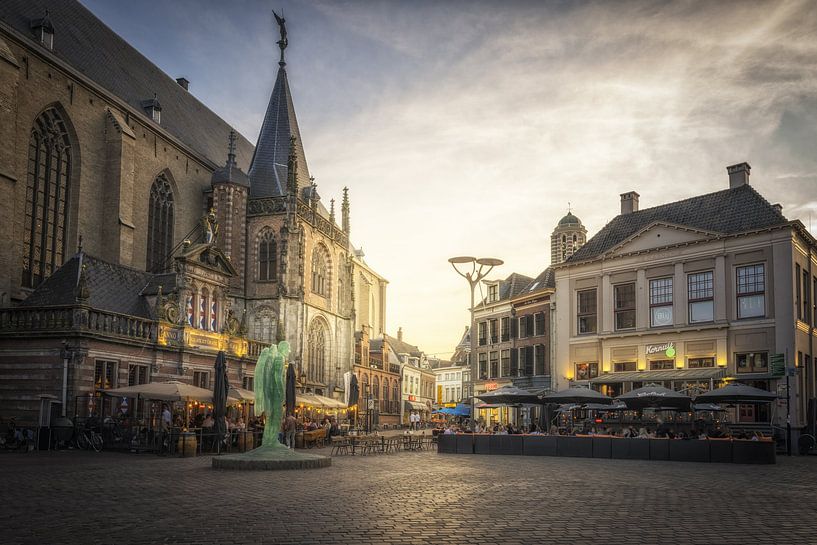 Zwolle Overijssel square during sunset by Bart Ros