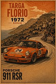 Targa Florio 911 RSR Vintage Poster by irgian firmansyah