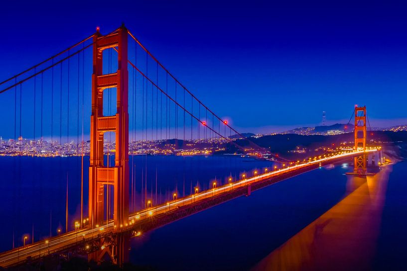 Golden Gate Bridge am Abend von Melanie Viola
