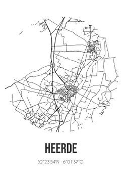 Heerde (Gelderland) | Landkaart | Zwart-wit van Rezona