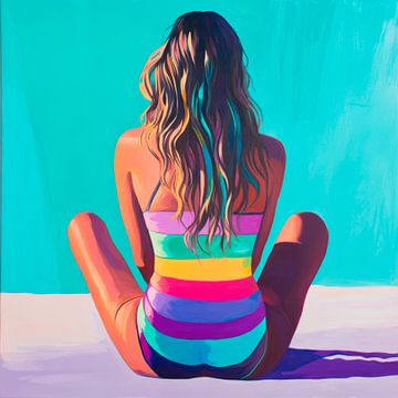 Summery colours on the beach by Poster Art Shop