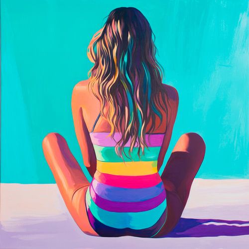 Zomerse kleuren op het strand