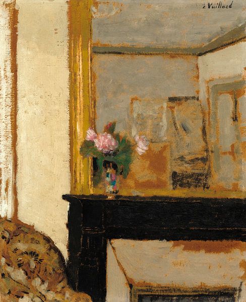 Vase mit Blumen auf einem Kaminsims, Edouard Vuillard von Liszt Collection