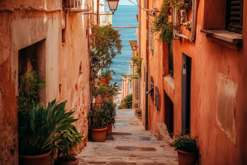 Gasse zum Meer von Poster Art Shop