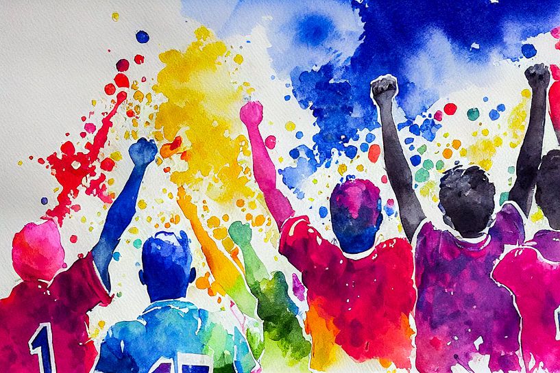 Illustratie van het wereldkampioenschap voetbal in Fans Qatar 2022 van Animaflora PicsStock