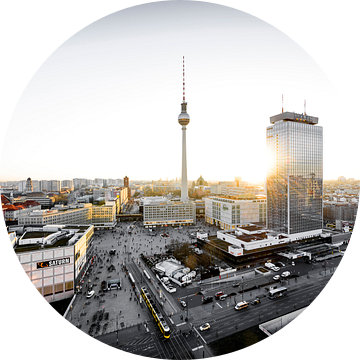 Berlijn Alexanderplatz Zonsondergang van Stefan Schäfer