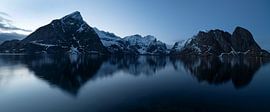 Blue hour, Nusfjord Lofoten Norway near Hamnøy by Ab Wubben