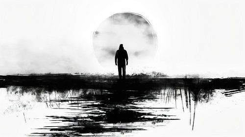 Man in het maanlicht