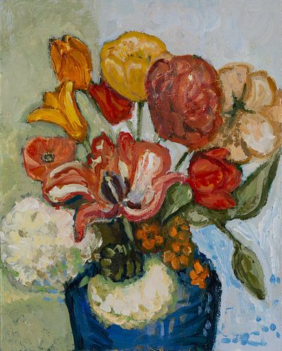 Impressionistisch bloemstilleven van Tanja Koelemij