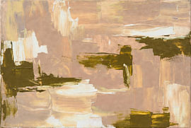 Une lumière ocre au-dessus de l'horizon vert olive sur Art & Soul Creations