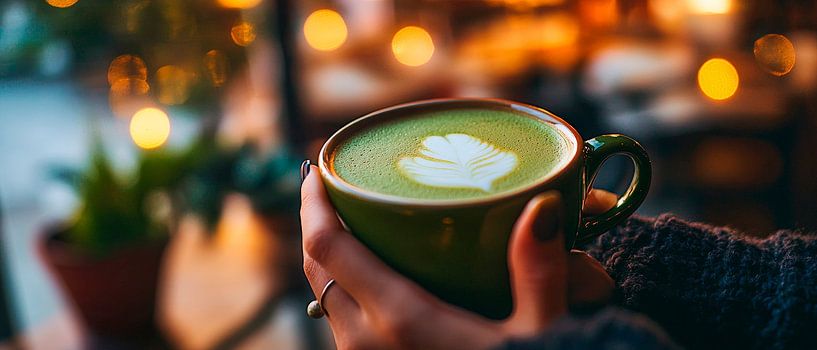 Coffee cup with heart-shaped foam by Poster Art Shop