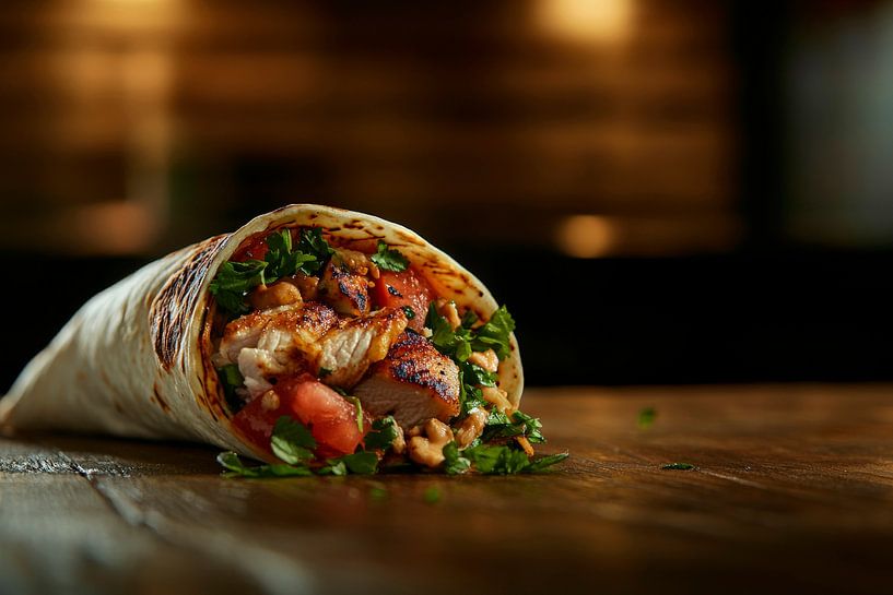 Burrito mit frischen Zutaten – Lecker! von Poster Art Shop