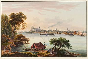 Gezicht op de stad Speyer, de hoofdstad van het Beierse Rijnland, Johann Ludwig Bleuler