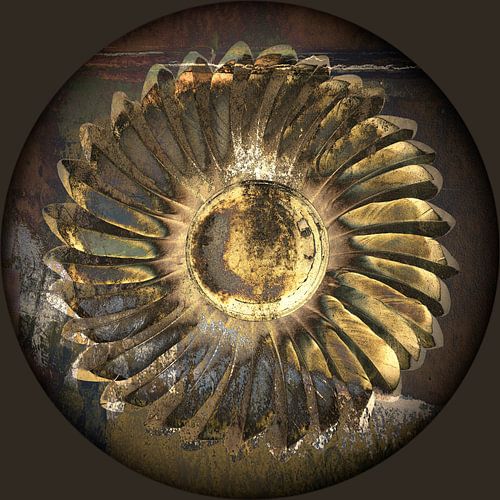 Industrieel. Goud. Digitale kunst.