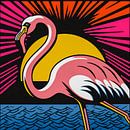 Pop Art Flamingo at sunset by Roger VDB thumbnail