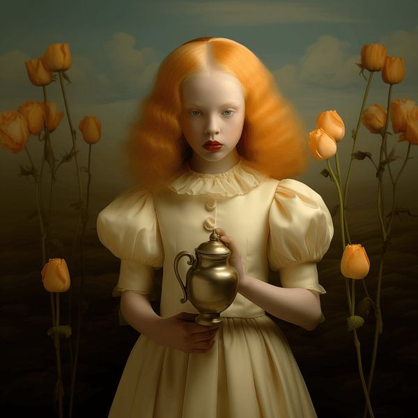 Mädchen mit Kupferkanne von Ton Kuijpers